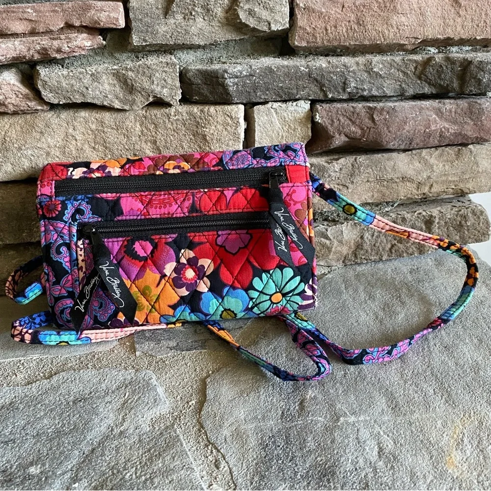 Vera Bradley Petite Crossbody Bag Purse Retired Pattern: Floral Fiesta LIKE NEW! - Picture 4 of 7